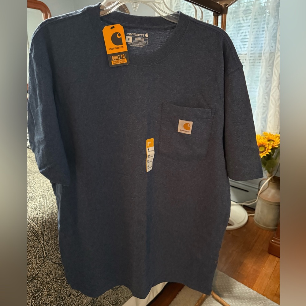 NWT Carhartt Men's Loose Fit Dark Blue Short Sleeve Tee w/pocket